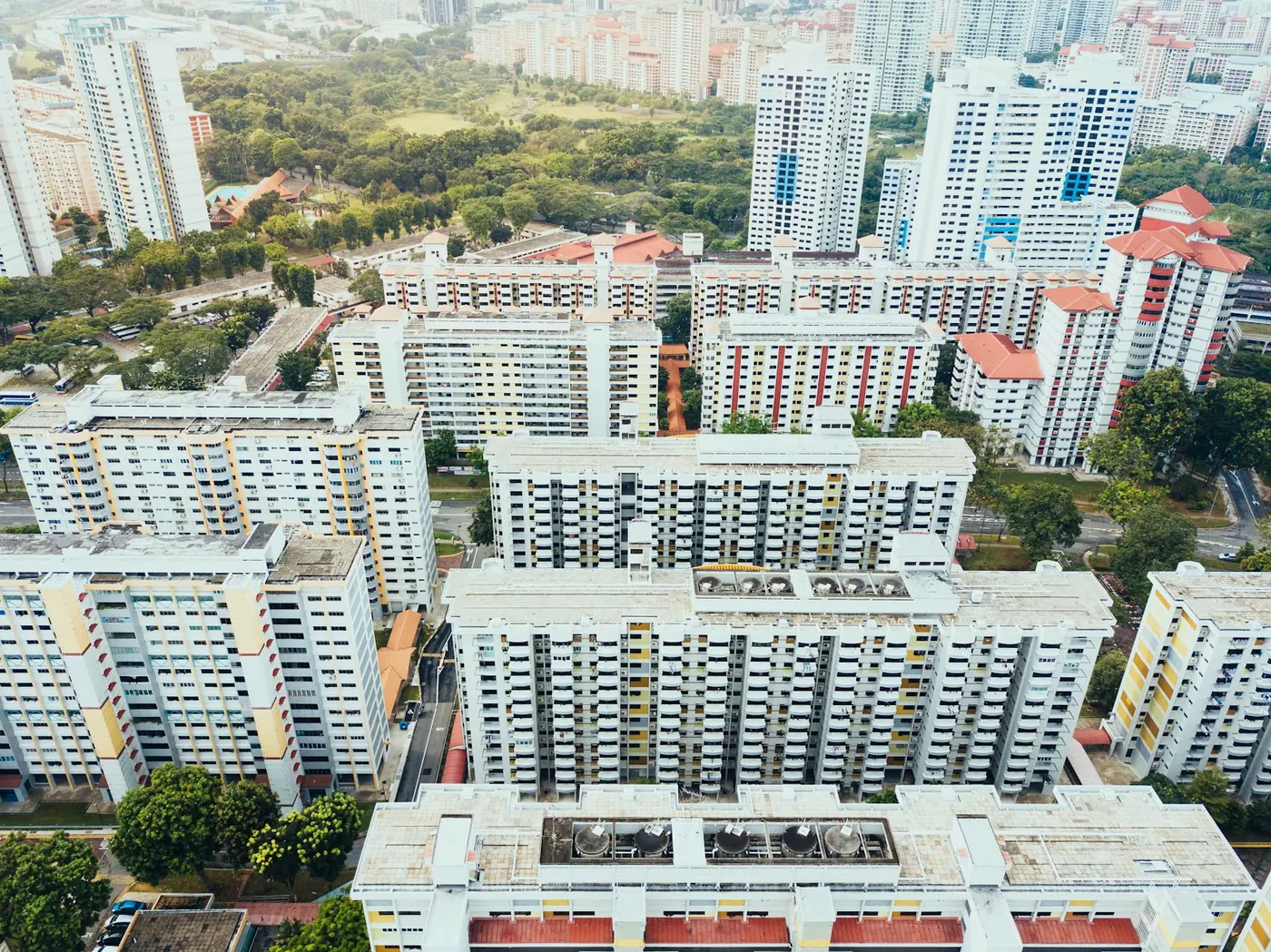 Yukarıdan görünen apartman blokları